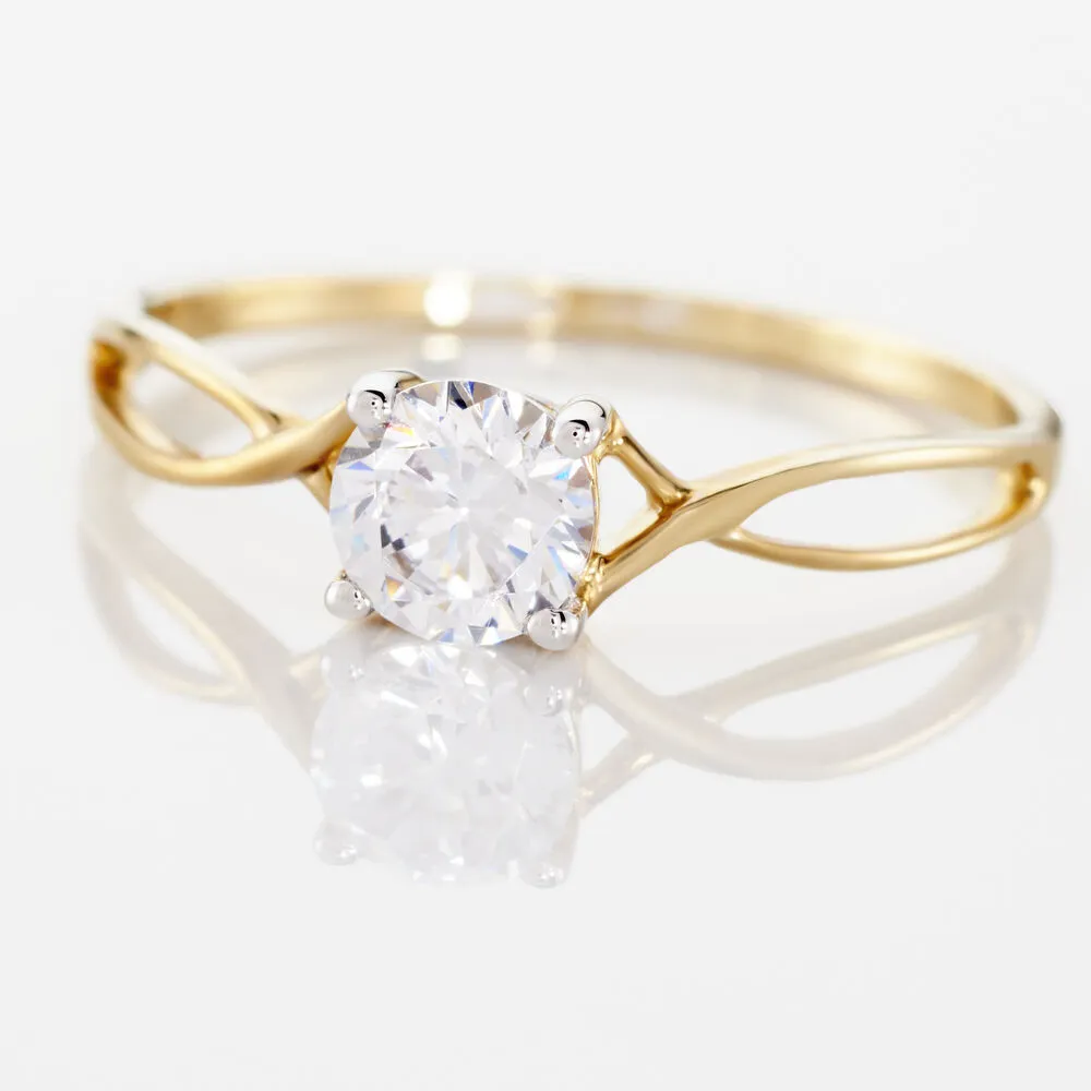 Anello Solitario Claire Oro Giallo 375/1000 Cubic Zirconia Bianco 1430178