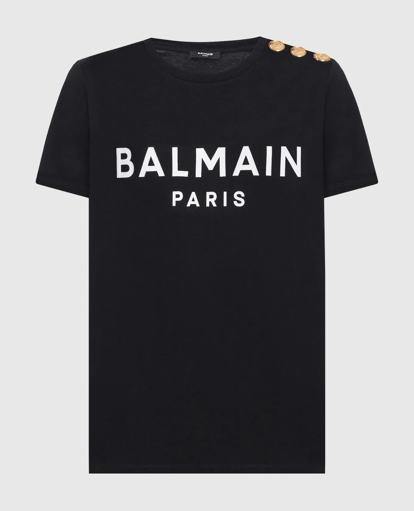 Balmain T-shirt nera con logo BF1EF005BB02
