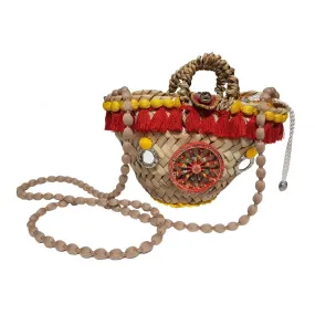 Coffarte - Coffa Pochette Ruota Carretto - Gioiello - Borsa Artigianale Siciliana - Borsa Artigianale di Alta Qualità Luxury