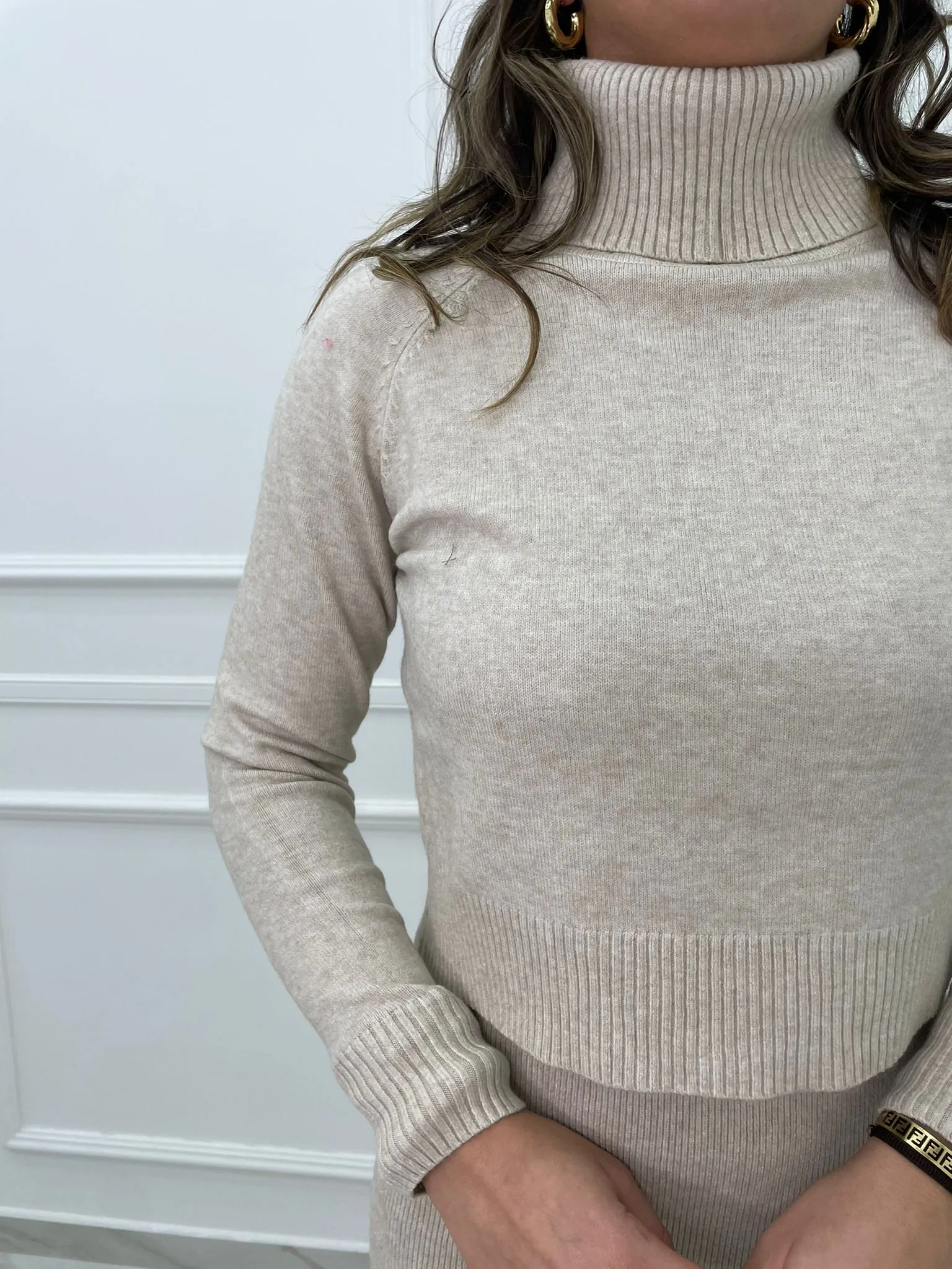 Coordinato 2 pezzi con vestitino e maglione collo alto