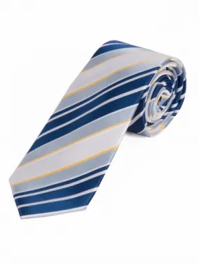 Cravatta da uomo con design a righe raffinate Blu ghiaccio Blu navy Bianco perla
