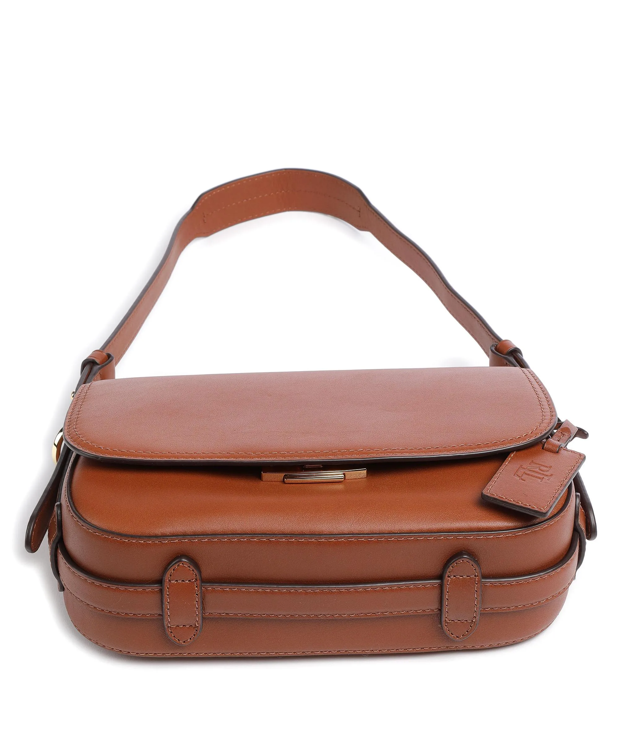  Lauren Ralph Lauren Maddy 24 Borsa a spalla pelle a grana fine tan  