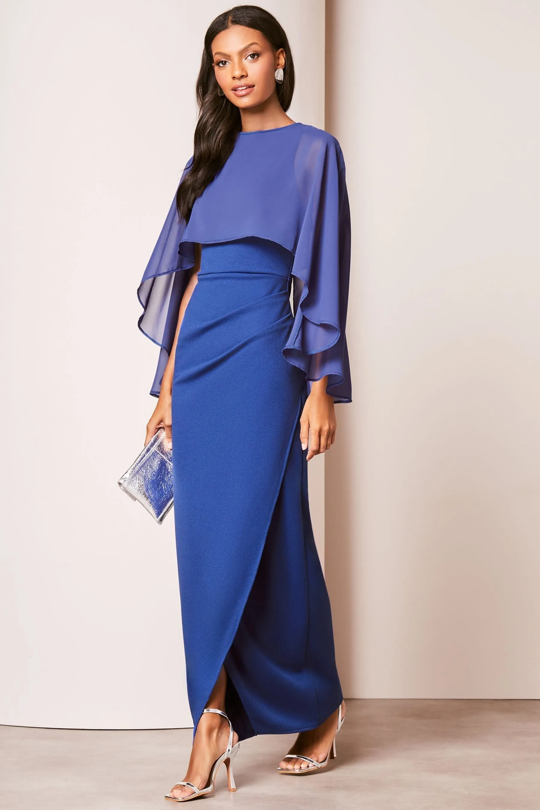 Lipsy - Abito maxi con mantella