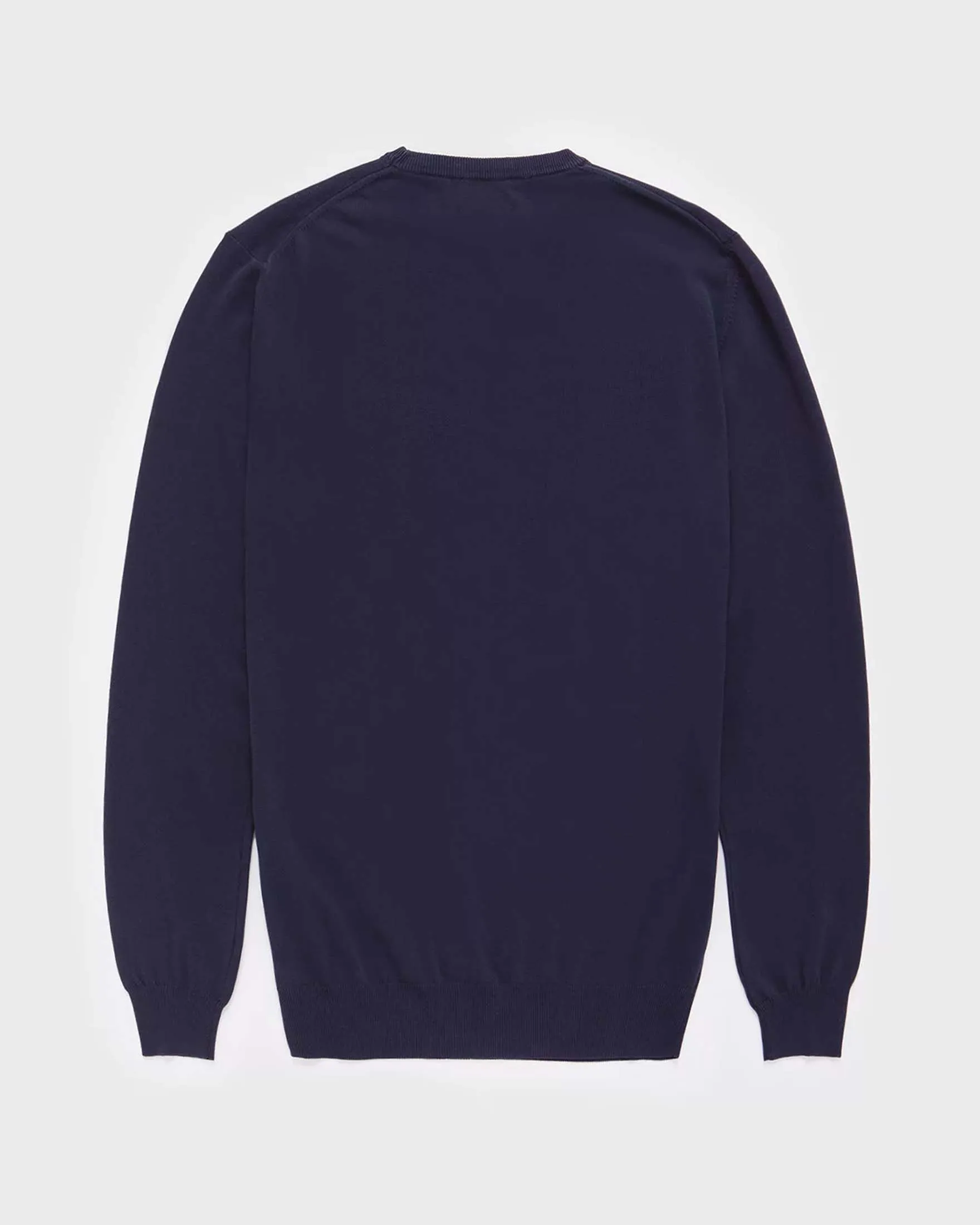 Maglia blu girocollo in puro cotone