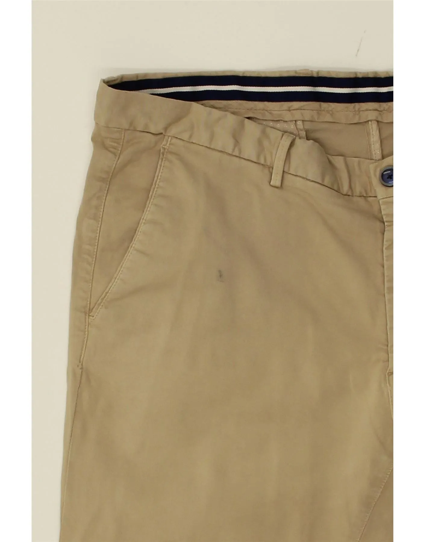 MASSIMO DUTTI Mens Slim Chino Trousers EU 46 Small W36 L29 Beige