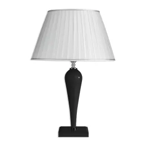Ondaluce Lampada da tavolo Ravel in vetro lavorato a mano con dettagli metallici, nero