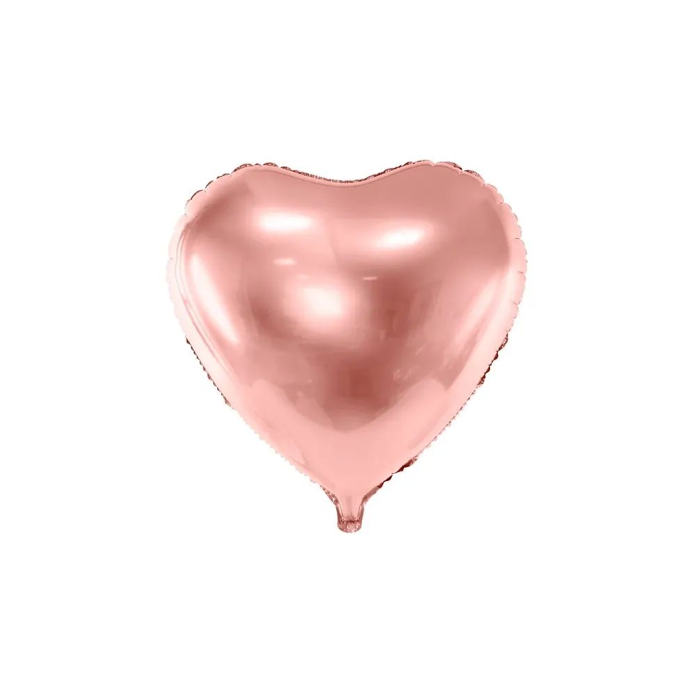 Palloncino Mylar Foil a Forma di Cuore Oro Rosa Metal misura Ø 45 cm
