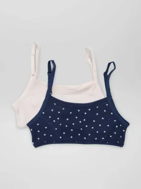 Reggiseno brassière in maglia jersey con spalline regolabili - BLU