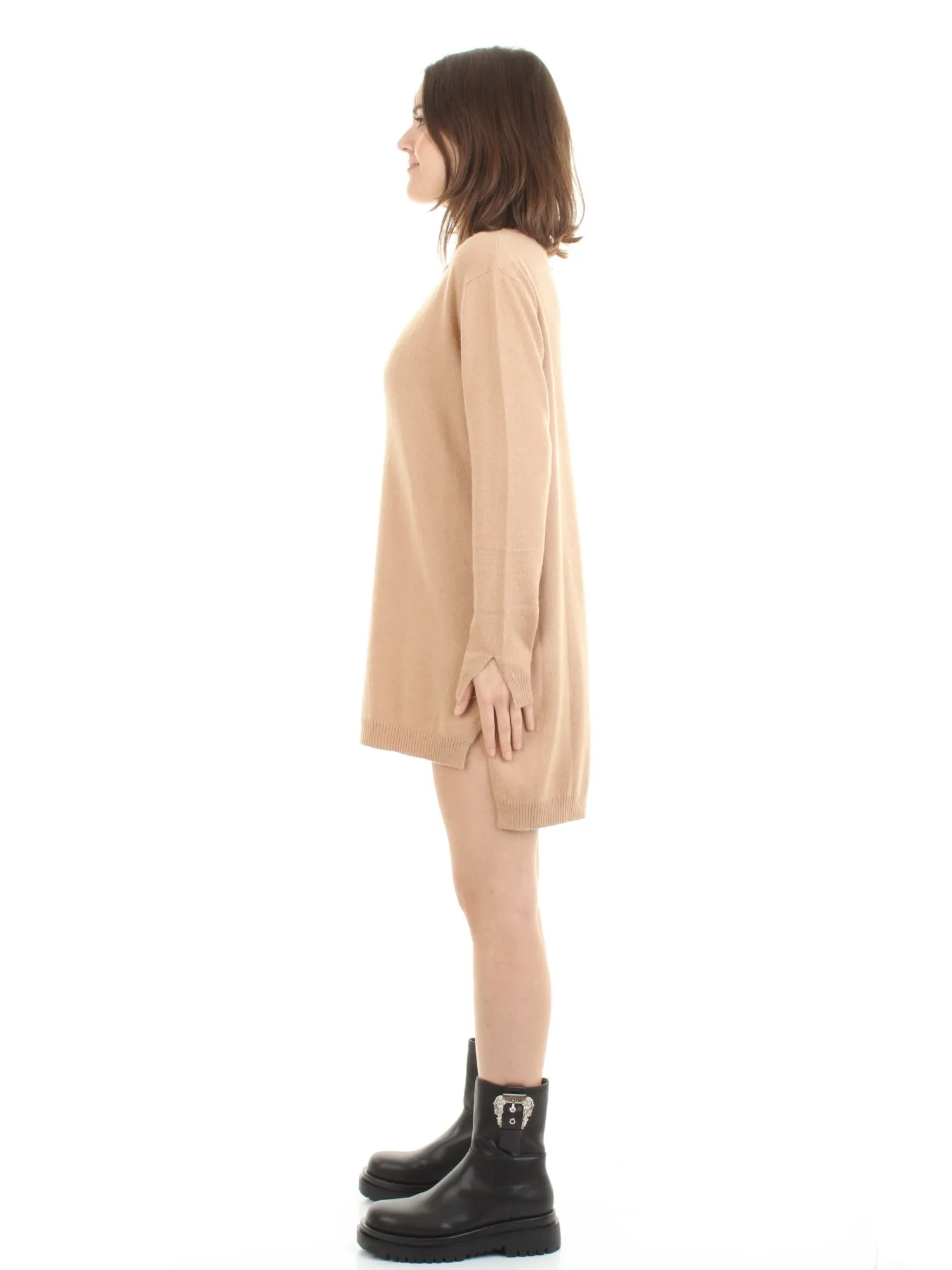 WHITE WISE Maglione maxi in misto cachemire e lana Cammello